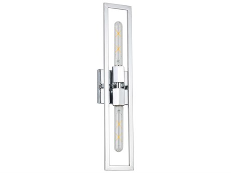 Dainolite Wisteria 2-Light Polished Chrome Wall Sconce