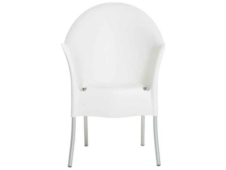 Driade Outdoor Quick Ship Lord Yo Aluminum Polypropylene Stackable Armchair In White