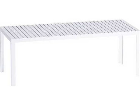 Driade Outdoor Kalimba Aluminum 82.7''W x 35.4''D Rectangular Dining Table in White