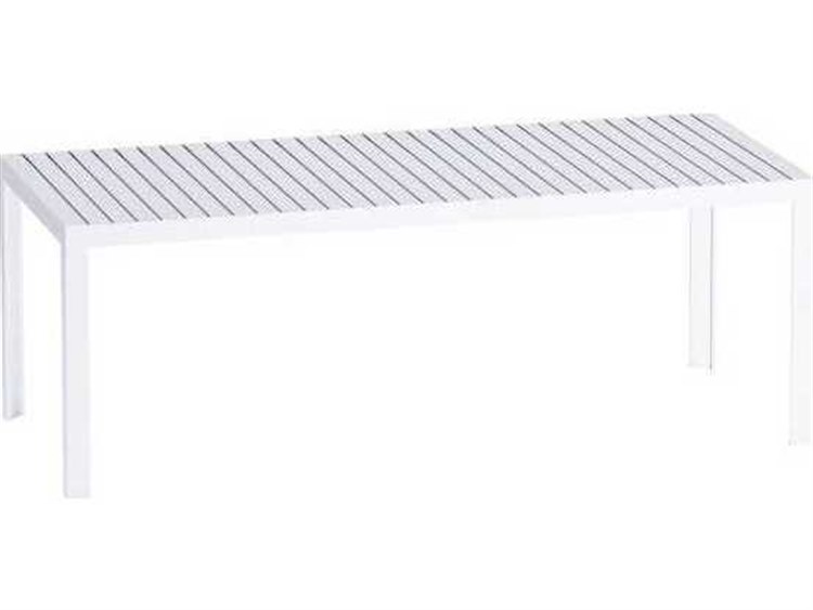 Driade Outdoor Kalimba Aluminum 82.7''W x 35.4''D Rectangular Dining Table in White