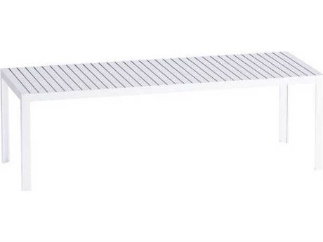 Driade Outdoor Kalimba Aluminum 94.5''W x 35.4''D Rectangular Dining Table in White