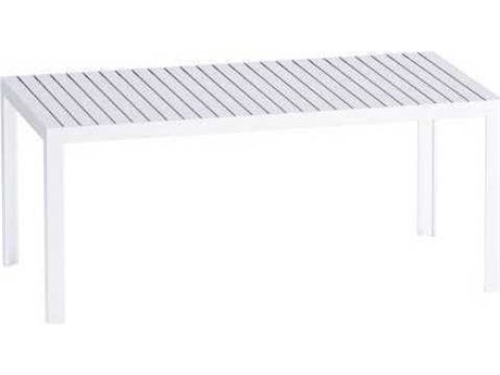 Driade Outdoor Kalimba Aluminum 70.9''W x 35.4''D Rectangular Dining Table in White