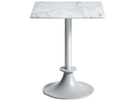Driade Outdoor Lord Yi Aluminum 60'' Square Marble Top Dining Table in Gray/White Carrara