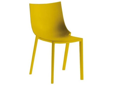 Driade Outdoor Quick Ship Bo By Philippe Polypropylene Stackable Dining Arm Chair in Mustard Yellow