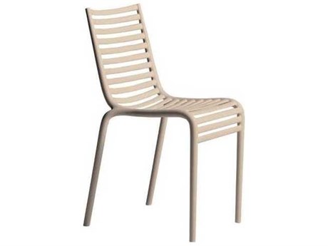 Driade Outdoor Pip-e Polypropylene Monobloc Stackable Dining Side Chair in Carnation