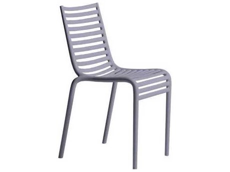 Driade Outdoor Pip-e Polypropylene Monobloc Stackable Dining Side Chair in Lavender Grey