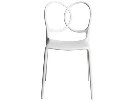 Driade Outdoor Sissi Polypropylene Stackable Dining Side Chair in White