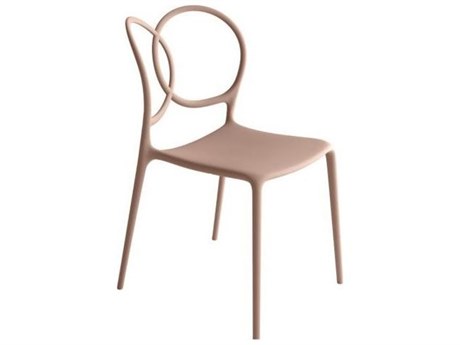 Driade Outdoor Quick Ship Sissi Polypropylene Stackable Dining Side Chair in Pink
