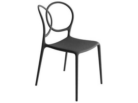 Driade Outdoor Sissi Polypropylene Stackable Dining Side Chair in Dark Grey