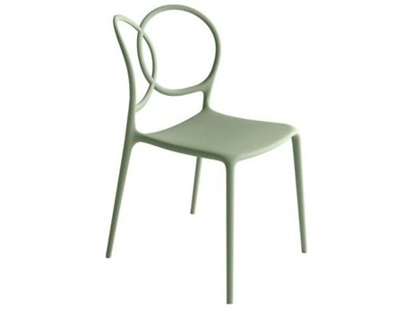Driade Outdoor Quick Ship Sissi Polypropylene Stackable Dining Side Chair in Green