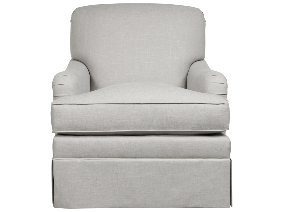 Duralee Stratford Tight Back Accent Chair with English Arms & Kick ...