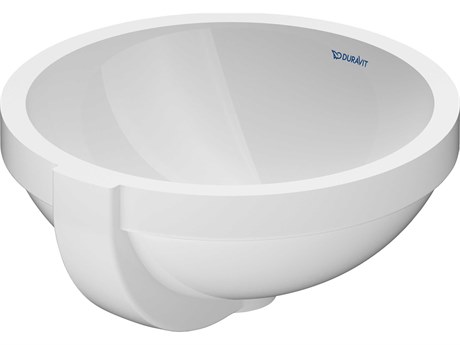 Duravit Architec 14'' White High Gloss Undermount Sink with no faucet holes