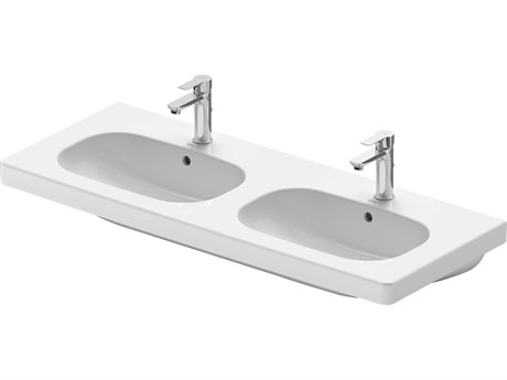 Duravit D-code 47'' Ceramic White High Gloss Sink with 1 Faucet hole