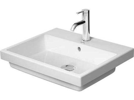 Duravit Vero 22'' Ceramic White High Gloss Undermount Sink with 1 Faucet Hole