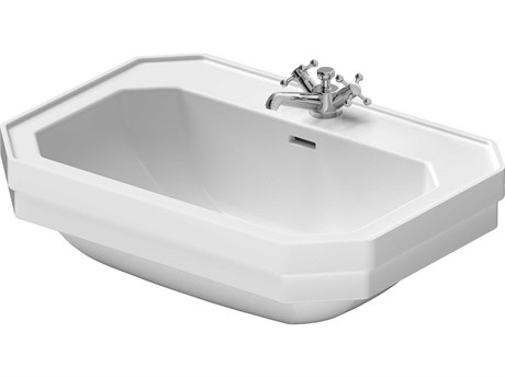 Duravit 1930 Series 28'' White High Gloss Sink with 1 faucet hole