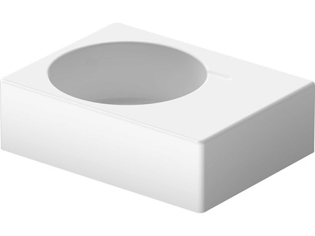 Duravit Design 24'' Rectangular Ceramic White High Gloss Undermount Sink with 1 faucet hole - Left sided basin