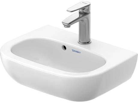 Duravit D-code 18'' Ceramic White High Gloss Sink with 1 faucet hole