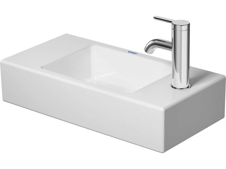 Duravit Vero 20'' Ceramic White High Gloss Hand Sink with 1 Right Side Faucet Hole