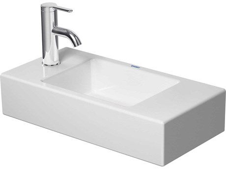 Duravit Vero 20'' Ceramic White High Gloss Hand Sink with 1 Left Side Faucet Hole