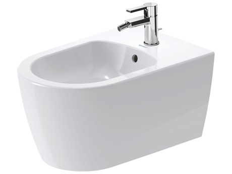 Duravit Me By Starck 15'' White High Gloss Wall-Mounted Bidet with 1 Faucet Hole