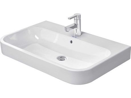 Duravit Happy D.2 32'' Ceramic White High Gloss Sink with 3 Faucet Hole