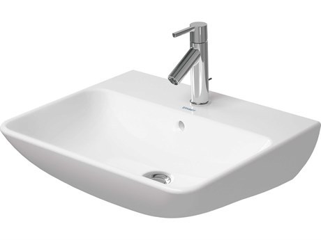 Duravit Me By Starck 22'' Ceramic White High Gloss Sink with 3 Faucet Hole