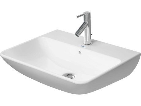 Duravit Me By Starck 24'' Ceramic White Satin Matt Sink with 1 Faucet Hole