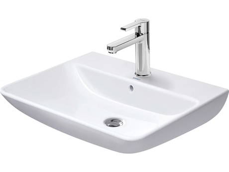 Duravit Me By Starck 26'' Ceramic White High Gloss Sink with 3 Faucet Hole