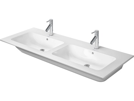 Duravit Me By Starck 51'' Ceramic White High Gloss Sink with 1 Faucet Hole
