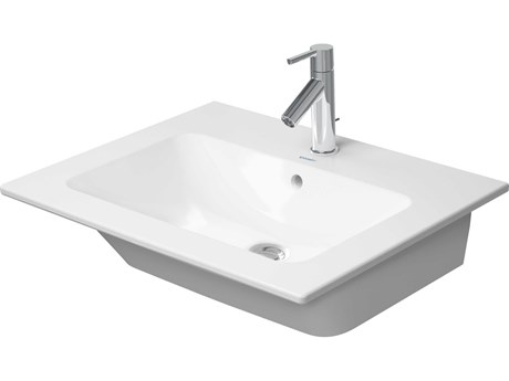 Duravit Me By Starck 25'' Ceramic White High Gloss Sink with 3 Faucet Hole