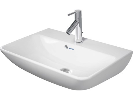 Duravit Me By Starck 24'' Ceramic White High Gloss Sink with 1 Faucet Hole
