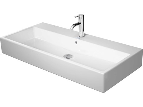 Duravit Vero 39'' Ceramic White High Gloss Sink with No Faucet Hole - Ground