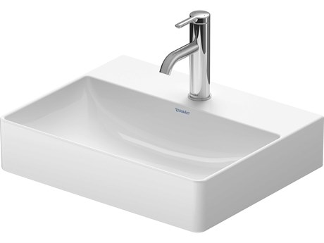 Duravit Durasquare 20'' White High Gloss Sink with No Faucet Hole - Ground