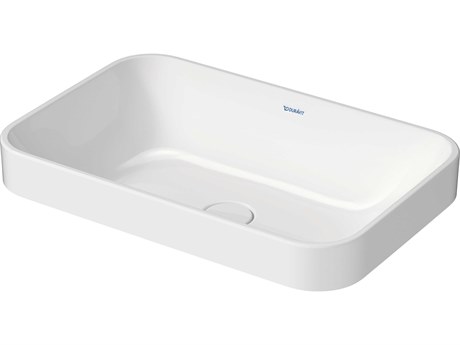 Duravit Happy D.2 24'' White High Gloss Washbowl Sink with No Faucet Hole