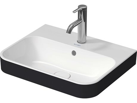 Duravit Happy D.2 20'' Ceramic White/Anthracite Matt Sink with No Faucet Hole