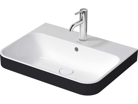 Duravit Happy D.2 24'' Ceramic White/Anthracite Black Sink with 1 Faucet Hole