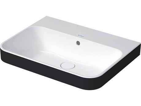 Duravit Happy D.2 24'' Ceramic White/Anthracite Black Sink with No Faucet Hole