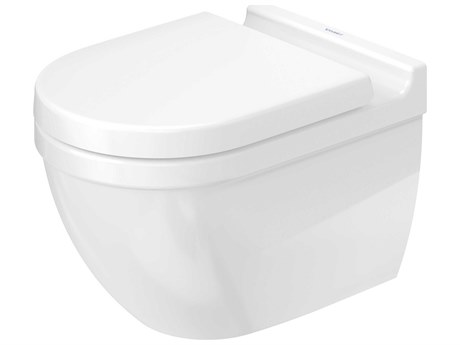 Duravit Starck 3 14'' Ceramic White High Gloss Wall-Mounted Toilet - 1.59 GPF - HygieneGlaze