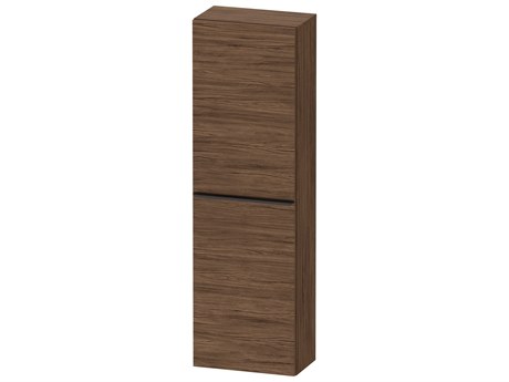 Duravit D-neo 16'' Walnut (dark) Matt Semi Tall Cabinet - Right-Hinged Door