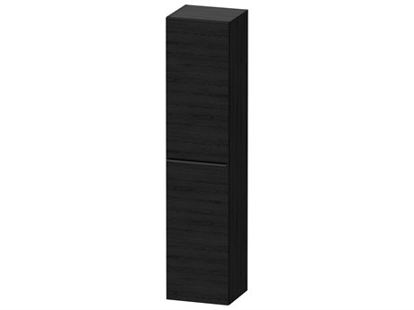 Duravit D-neo 16'' Black Oak Matt Semi Tall Cabinet - Left-Hinged Door