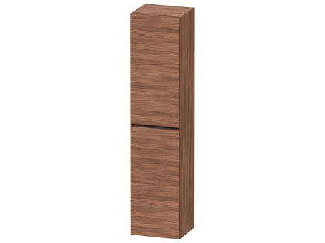 Duravit D-neo 16'' Walnut Matt Semi Tall Cabinet - Right-Hinged Door
