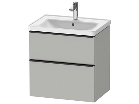 Duravit D-neo 25'' Concrete Gray Matt 2-Drawers Wall Mount Vanity