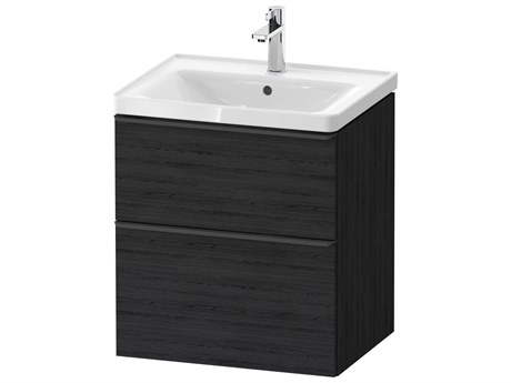 Duravit D-neo 23'' Black Oak Matt 2-Drawers Wall Mount Vanity