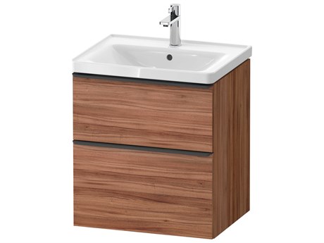 Duravit D-neo 23'' Walnut Matt 2-Drawers Wall Mount Vanity