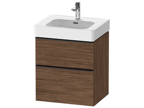 Duravit D-neo 23'' Walnut (dark) Matt Wall Mount Vanity - 1 Drawer/1 pull out compartment