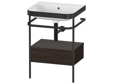 Duravit Happy D.2 23'' Walnut (Brushed) Matt Set of Sink and Console