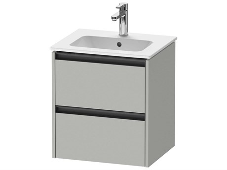 Duravit Ketho.2 item 20" Two Drawer Concrete Gray Matt Wall-Mounted Vanity Unit