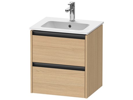 Duravit Ketho.2 item 20" Two Drawer Natural Oak Matt Wall-Mounted Vanity Unit