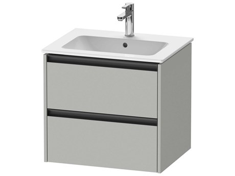 Duravit Ketho.2 item 24" Two Drawer Concrete Gray Matt Wall-Mounted Vanity Unit