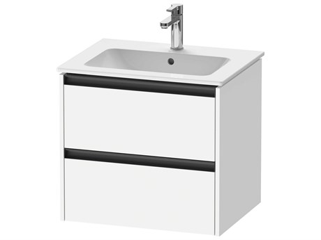 Duravit Ketho.2 item 24" Two Drawer White Matt  Wall-Mounted Vanity Unit